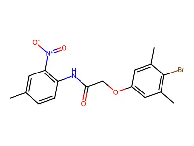 2-(4-bromo-3,5-dimethylphenoxy)-N-(4-methyl-2-nitrophenyl)acetamide structure