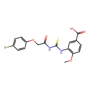 3-({[(4-Bromophenoxy)acetyl]carbamothioyl}amino)-4-methoxybenzoic acid structure
