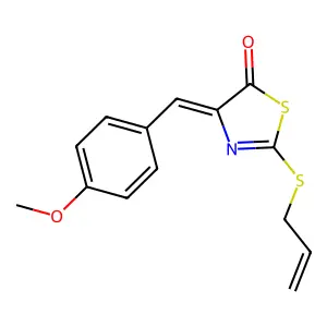(4Z)-4-[(4-methoxyphenyl)methylidene]-2-prop-2-enylsulfanyl-1,3-thiazol-5-one structure