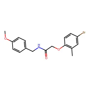 2-(4-bromo-2-methylphenoxy)-N-[(4-methoxyphenyl)methyl]acetamide structure