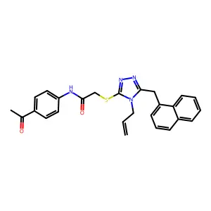 N-(4-acetylphenyl)-2-[[5-(naphthalen-1-ylmethyl)-4-prop-2-enyl-1,2,4-triazol-3-yl]sulfanyl]acetamide structure