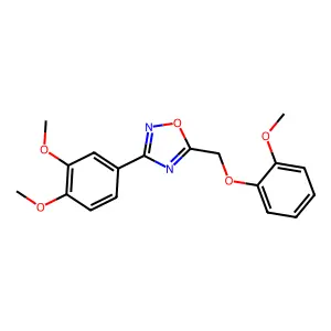 3-(3,4-Dimethoxyphenyl)-5-[(2-methoxyphenoxy)methyl]-1,2,4-oxadiazole structure