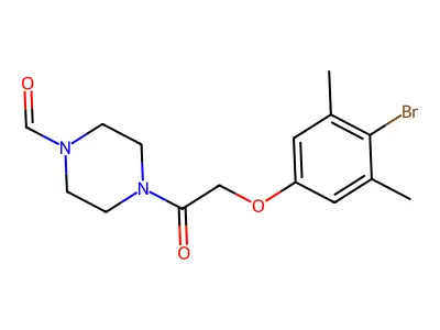 4-[2-(4-Bromo-3,5-dimethylphenoxy)acetyl]piperazine-1-carbaldehyde structure