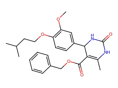 benzyl 4-[3-methoxy-4-(3-methylbutoxy)phenyl]-6-methyl-2-oxo-1,2,3,4-tetrahydropyrimidine-5-carboxylate structure