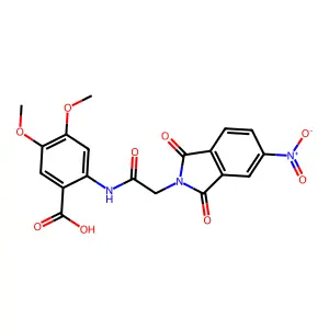4,5-Dimethoxy-2-[[2-(5-nitro-1,3-dioxoisoindol-2-yl)acetyl]amino]benzoic acid structure