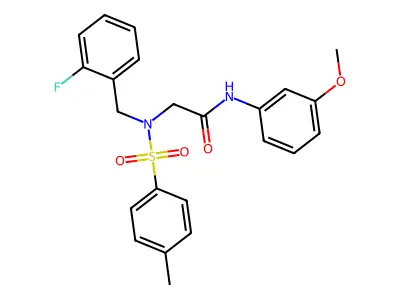 2-[(2-fluorophenyl)methyl-(4-methylphenyl)sulfonylamino]-N-(3-methoxyphenyl)acetamide structure