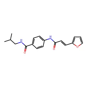 4-[[(E)-3-(furan-2-yl)prop-2-enoyl]amino]-N-(2-methylpropyl)benzamide structure