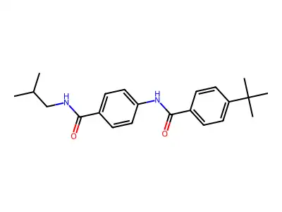 4-tert-butyl-N-[4-(2-methylpropylcarbamoyl)phenyl]benzamide structure