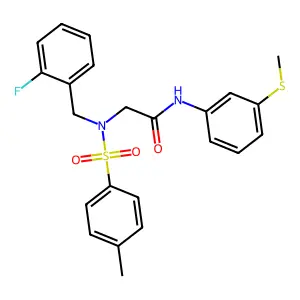 2-[(2-fluorophenyl)methyl-(4-methylphenyl)sulfonylamino]-N-(3-methylsulfanylphenyl)acetamide structure