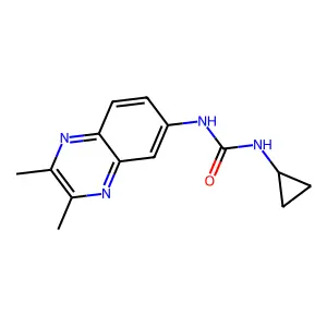 1-Cyclopropyl-3-(2,3-dimethylquinoxalin-6-yl)urea structure