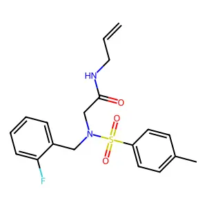 2-[(2-fluorophenyl)methyl-(4-methylphenyl)sulfonylamino]-N-prop-2-enylacetamide structure