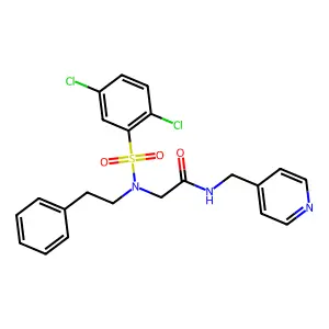 N~2~-[(2,5-dichlorophenyl)sulfonyl]-N~2~-(2-phenylethyl)-N-(pyridin-4-ylmethyl)glycinamide structure
