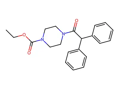 1-Piperazinecarboxylic acid, 4-(diphenylacetyl)-, ethyl ester structure