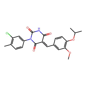 (5Z)-1-(3-chloro-4-methylphenyl)-5-[(3-methoxy-4-propan-2-yloxyphenyl)methylidene]-1,3-diazinane-2,4,6-trione structure