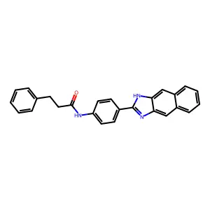 N-[4-(1H-benzo[f]benzimidazol-2-yl)phenyl]-3-phenylpropanamide structure