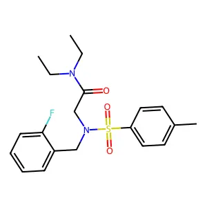 N,N-diethyl-2-[(2-fluorophenyl)methyl-(4-methylphenyl)sulfonylamino]acetamide structure