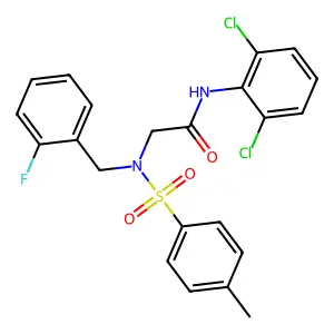 N-(2,6-dichlorophenyl)-2-[(2-fluorophenyl)methyl-(4-methylphenyl)sulfonylamino]acetamide structure
