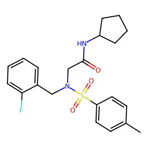 N-cyclopentyl-2-[(2-fluorophenyl)methyl-(4-methylphenyl)sulfonylamino]acetamide structure