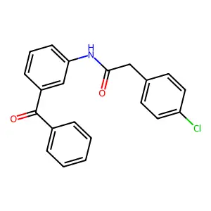 N-(3-benzoylphenyl)-2-(4-chlorophenyl)acetamide structure