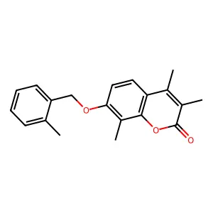 3,4,8-Trimethyl-7-[(2-methylphenyl)methoxy]chromen-2-one structure