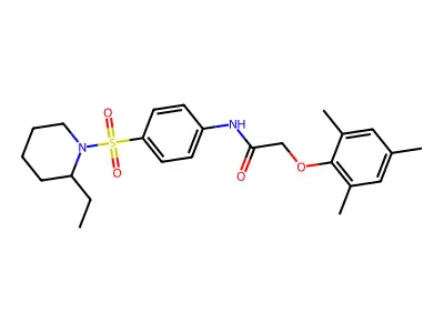 N-[4-(2-ethylpiperidin-1-yl)sulfonylphenyl]-2-(2,4,6-trimethylphenoxy)acetamide structure