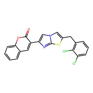 3-[2-[(2,3-Dichlorophenyl)methyl]imidazo[2,1-b][1,3]thiazol-6-yl]chromen-2-one structure