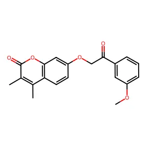 7-[2-(3-methoxyphenyl)-2-oxoethoxy]-3,4-dimethyl-2H-chromen-2-one structure