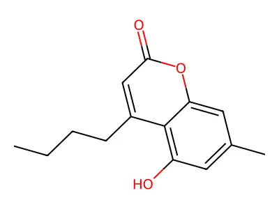 4-butyl-5-hydroxy-7-methyl-2H-chromen-2-one structure
