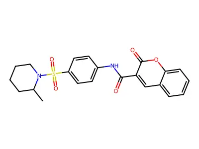N-[4-(2-methylpiperidin-1-yl)sulfonylphenyl]-2-oxochromene-3-carboxamide structure