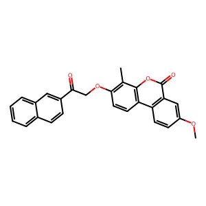 8-methoxy-4-methyl-3-[2-(2-naphthyl)-2-oxoethoxy]-6H-benzo[c]chromen-6-one structure