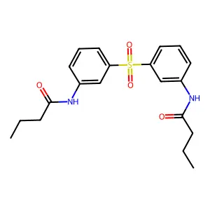 N-[3-[3-(butanoylamino)phenyl]sulfonylphenyl]butanamide structure