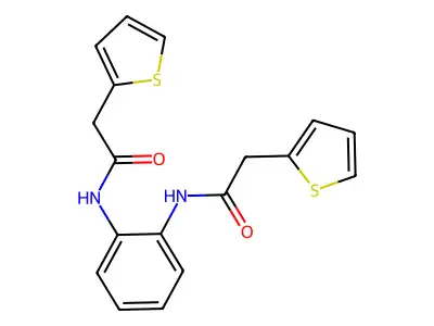 2-thiophen-2-yl-N-[2-[(2-thiophen-2-ylacetyl)amino]phenyl]acetamide structure