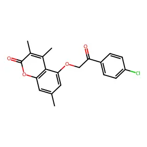 5-[2-(4-chlorophenyl)-2-oxoethoxy]-3,4,7-trimethyl-2H-chromen-2-one structure