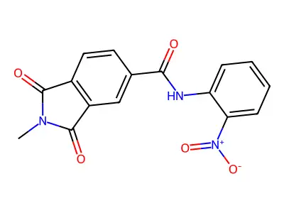 2-methyl-N-(2-nitrophenyl)-1,3-dioxoisoindole-5-carboxamide structure