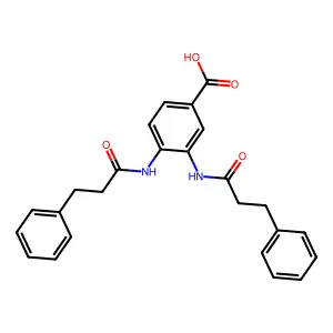 3,4-Bis[(3-phenylpropanoyl)amino]benzoic acid structure