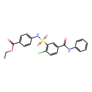 Ethyl 4-((2-chloro-5-(phenylcarbamoyl)phenyl)sulfonamido)benzoate structure