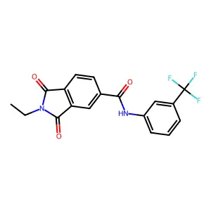 2-ethyl-1,3-dioxo-N-[3-(trifluoromethyl)phenyl]isoindole-5-carboxamide structure