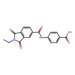 4-{[(2-ethyl-1,3-dioxo-2,3-dihydro-1H-isoindol-5-yl)carbonyl]amino}benzoic acid structure
