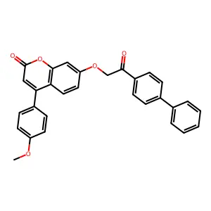 4-(4-Methoxyphenyl)-7-[2-oxo-2-(4-phenylphenyl)ethoxy]chromen-2-one structure