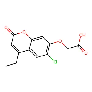 [(6-chloro-4-ethyl-2-oxo-2H-chromen-7-yl)oxy]acetic acid structure