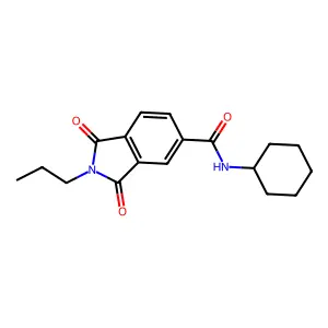 N-cyclohexyl-1,3-dioxo-2-propylisoindole-5-carboxamide structure