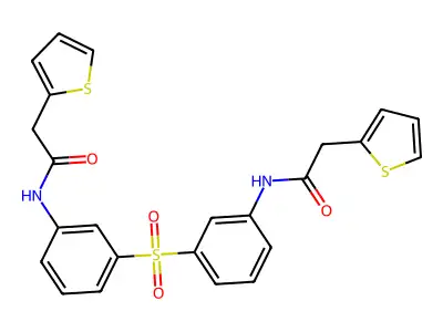 2-thiophen-2-yl-N-[3-[3-[(2-thiophen-2-ylacetyl)amino]phenyl]sulfonylphenyl]acetamide structure