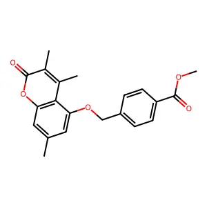 methyl 4-{[(3,4,7-trimethyl-2-oxo-2H-chromen-5-yl)oxy]methyl}benzoate structure