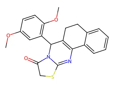 7-(2,5-dimethoxyphenyl)-5,7-dihydro-6H-benzo[h][1,3]thiazolo[2,3-b]quinazolin-9(10H)-one structure
