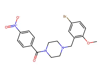 [4-[(5-Bromo-2-methoxyphenyl)methyl]piperazin-1-yl]-(4-nitrophenyl)methanone structure