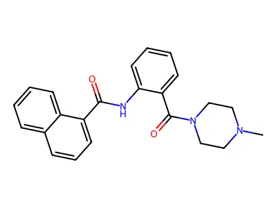 N-[2-(4-methylpiperazine-1-carbonyl)phenyl]naphthalene-1-carboxamide structure