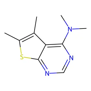 N,N,5,6-tetramethylthieno[2,3-d]pyrimidin-4-amine structure