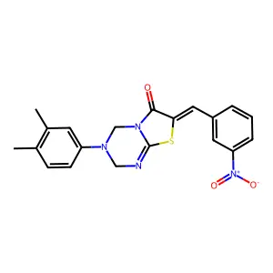(7Z)-3-(3,4-dimethylphenyl)-7-[(3-nitrophenyl)methylidene]-2,4-dihydro-[1,3]thiazolo[3,2-a][1,3,5]triazin-6-one structure