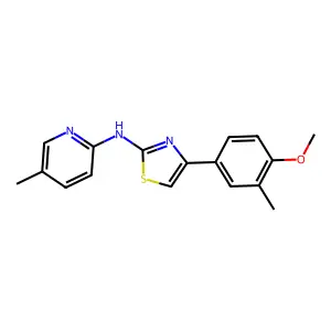 4-(4-methoxy-3-methylphenyl)-N-(5-methylpyridin-2-yl)-1,3-thiazol-2-amine structure