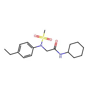 N-cyclohexyl-2-(4-ethyl-N-methylsulfonylanilino)acetamide structure
